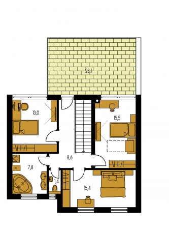 Grundriss des Obergeschosses - CUBER 7